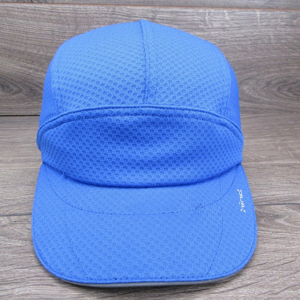 Hind Hat Panel Cap Mens Blue Strap Back Running Performance Breathable Mesh